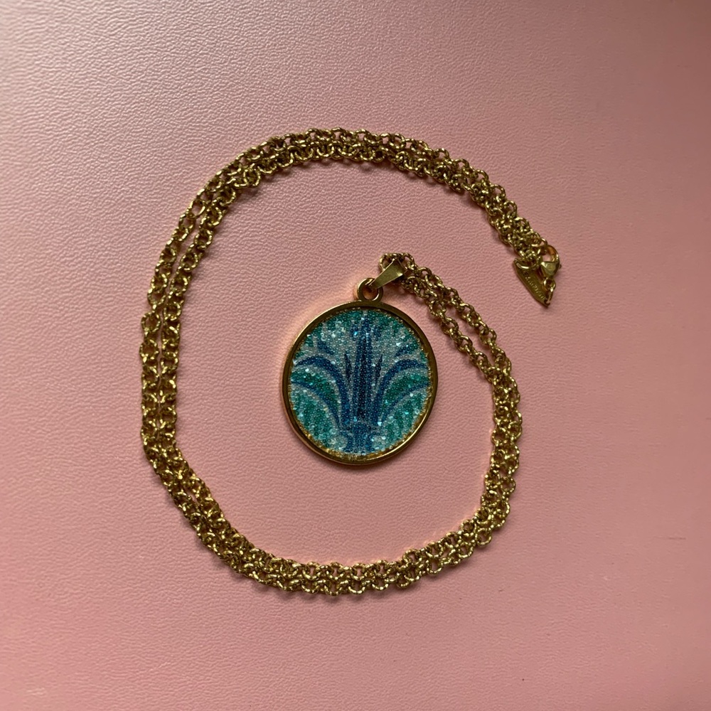 Alex and Ani Blue Lotus Necklace | 14k Gold/Sterling Silver | Swarovski Crystal - Picture 4 of 8